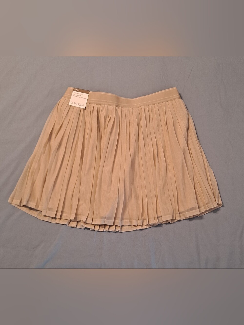 Calia 15" Pleated Khaki Sand Skort Size Medium